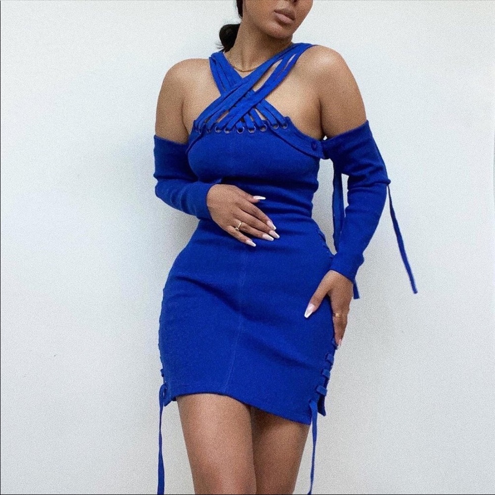 BBXBRAND COBALT BLUE MULTI WEAR MIDI DRESS